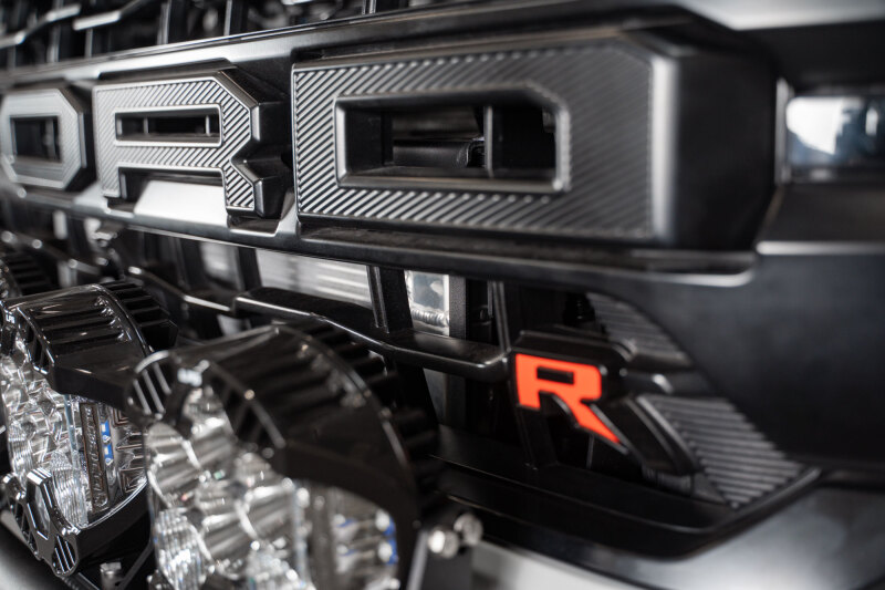 Ford F-150 Raptor R Performance Heat Exchanger - Addictive Desert Designs - High-Mount - Hammer Black Powder-Coated Steel Frame with Raw Aluminum Core - `23-`26